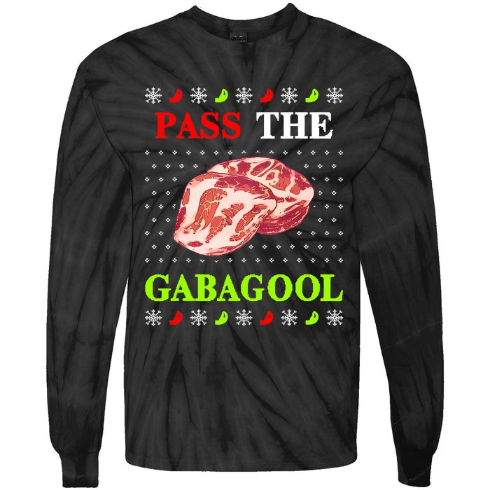 Pass the Gabagool Tacky Ugly Christmas Tie-Dye Long Sleeve Shirt