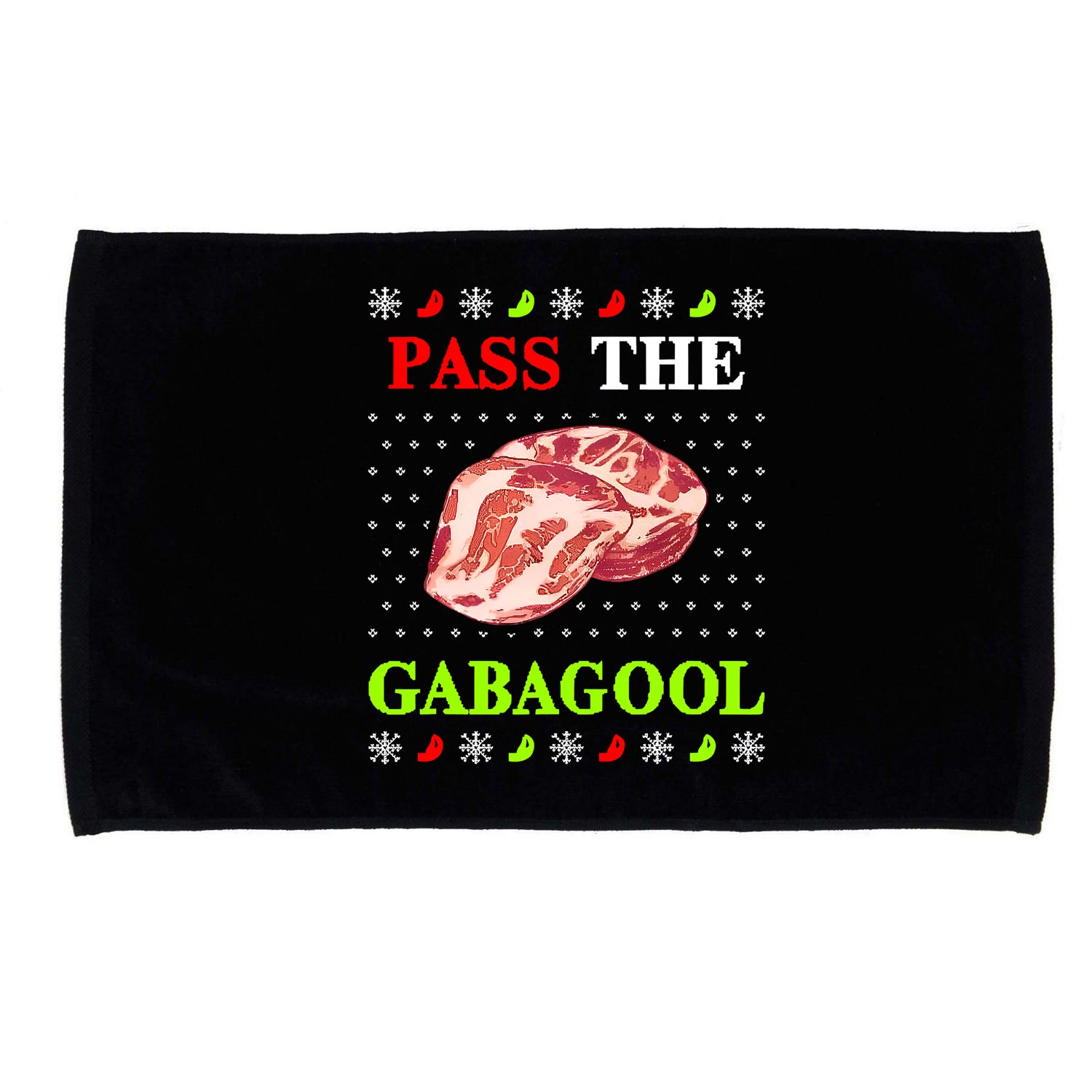 Pass the Gabagool Tacky Ugly Christmas Microfiber Hand Towel