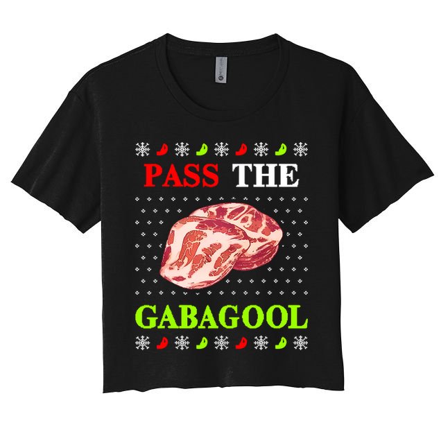 Pass the Gabagool Tacky Ugly Christmas Crop Top