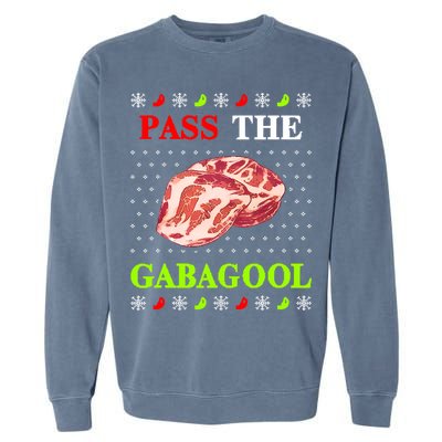 Pass the Gabagool Tacky Ugly Christmas Garment-Dyed Sweatshirt
