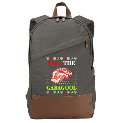 Pass the Gabagool Tacky Ugly Christmas Cotton Canvas Backpack