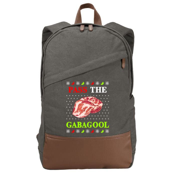 Pass the Gabagool Tacky Ugly Christmas Cotton Canvas Backpack