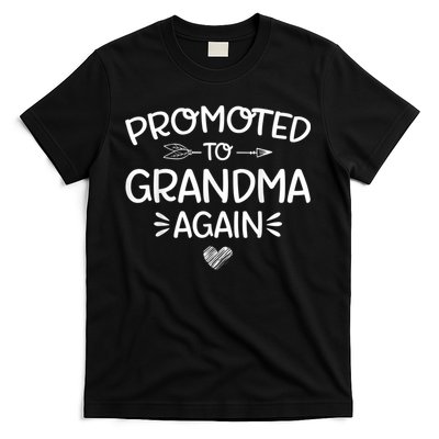 Promoted to Grandma Again New Nana Granny Mothers Day Wo T-Shirt