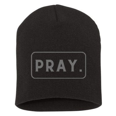 Pray Trendy Graphic Spiritual Christian Short Acrylic Beanie