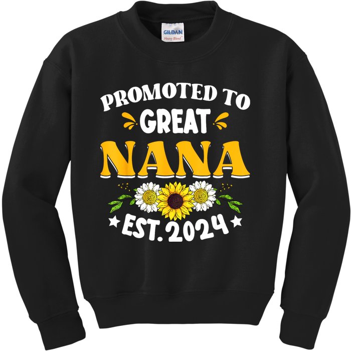 Promoted To Great Nana EST 2024 Happy Family New Baby Kids Sweatshirt