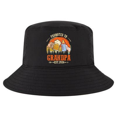 Promoted To Grandpa Est 2024 Retro Fathers Day New Grandpa Cool Comfort Performance Bucket Hat