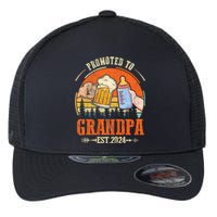 Promoted To Grandpa Est 2024 Retro Fathers Day New Grandpa Flexfit Unipanel Trucker Cap