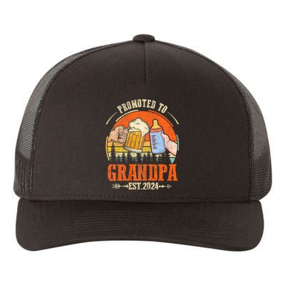 Promoted To Grandpa Est 2024 Retro Fathers Day New Grandpa Yupoong Adult 5-Panel Trucker Hat