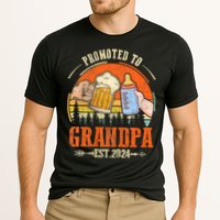 Promoted To Grandpa Est 2024 Retro Fathers Day New Grandpa Cooling Performance Crew T-Shirt