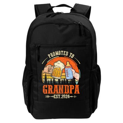 Promoted To Grandpa Est 2024 Retro Fathers Day New Grandpa Backpack