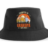 Promoted To Grandpa Est 2024 Retro Fathers Day New Grandpa Sustainable Bucket Hat