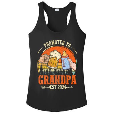 Promoted To Grandpa Est 2024 Retro Fathers Day New Grandpa Ladies PosiCharge Competitor Racerback Tank