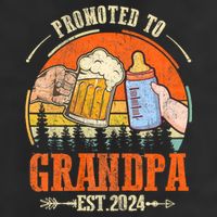 Promoted To Grandpa Est 2024 Retro Fathers Day New Grandpa Golf Towel