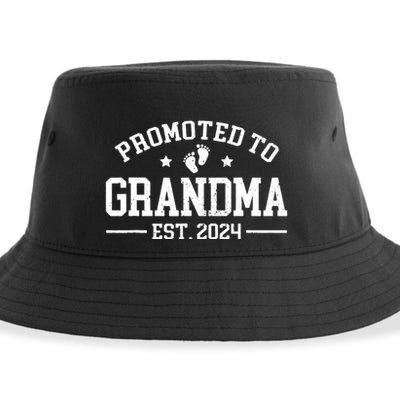 Promoted To Grandma Est 2024 Grandparents Baby Announcement Sustainable Bucket Hat