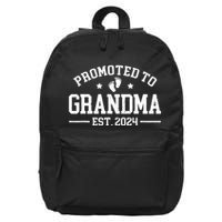 Promoted To Grandma Est 2024 Grandparents Baby Announcement 16 in Basic Backpack