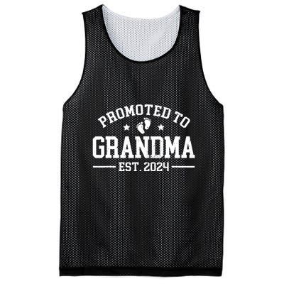 Promoted To Grandma Est 2024 Grandparents Baby Announcement Mesh Reversible Basketball Jersey Tank