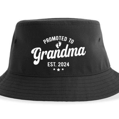 Promoted To Grandma Est 2024 Grandparents Baby Announcement Sustainable Bucket Hat
