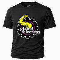 Planet Thiccness Gym Thickness Funny Joke Workout Lover Cooling Performance Crew T-Shirt