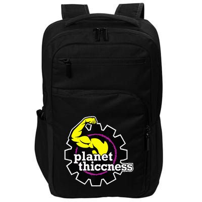Planet Thiccness Gym Thickness Funny Joke Workout Lover Impact Tech Backpack
