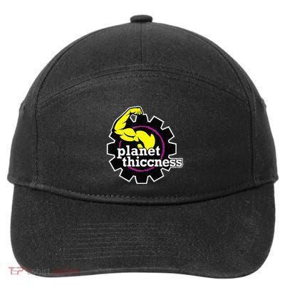 Planet Thiccness Gym Thickness Funny Joke Workout Lover 7-Panel Snapback Hat