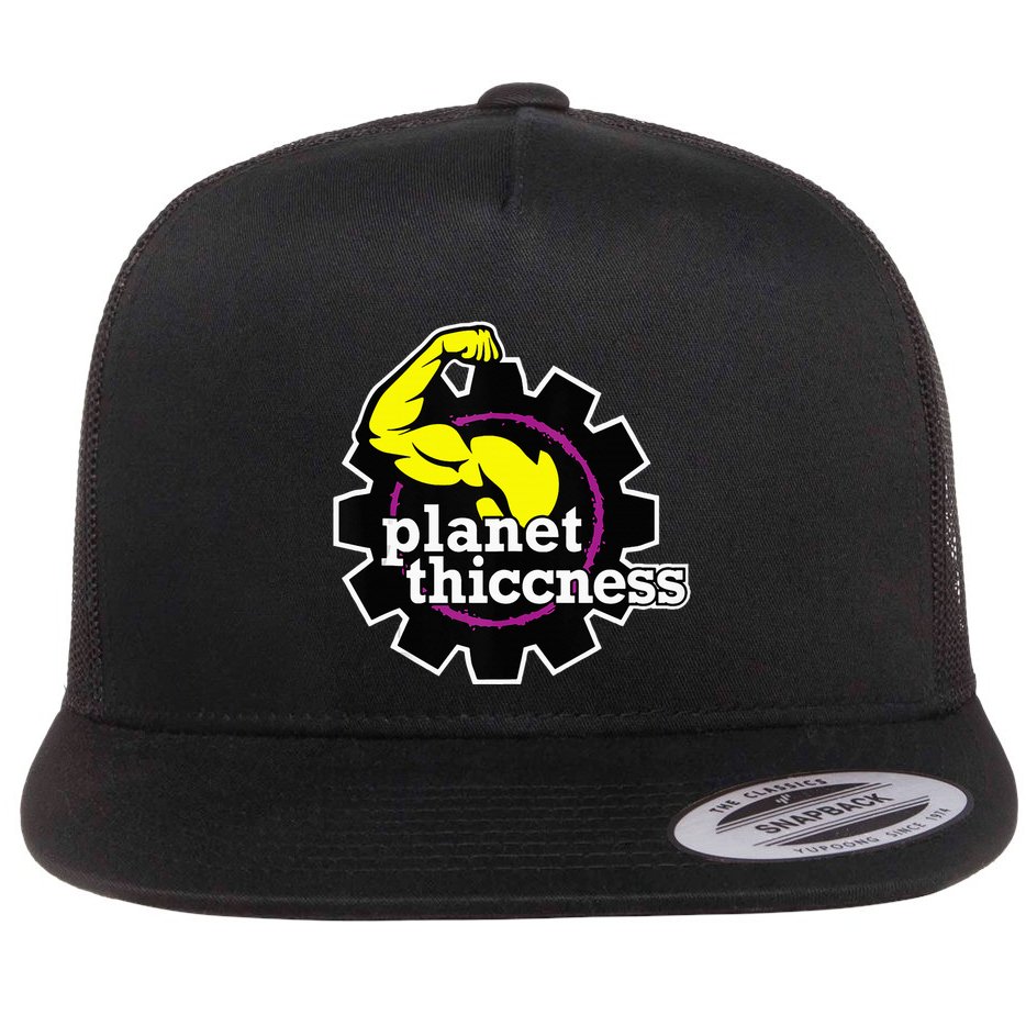 Planet Thiccness Gym Thickness Funny Joke Workout Lover Flat Bill Trucker Hat