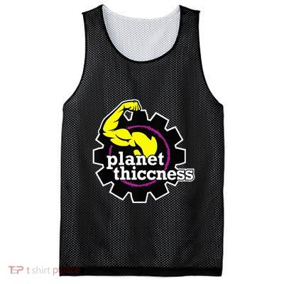 Planet Thiccness Gym Thickness Funny Joke Workout Lover Mesh Reversible Basketball Jersey Tank