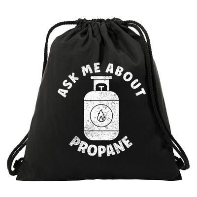 Propane Tank Graphic Ask Me About Propane Drawstring Bag