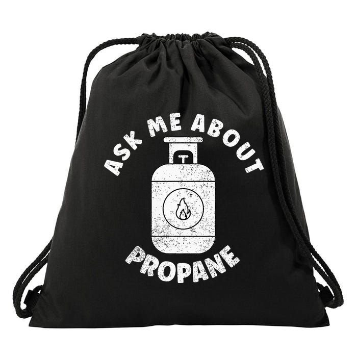 Propane Tank Graphic Ask Me About Propane Drawstring Bag
