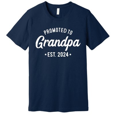 Promoted To Grandpa 2024 Soon To Be Grandfather New Grandpa Premium T-Shirt