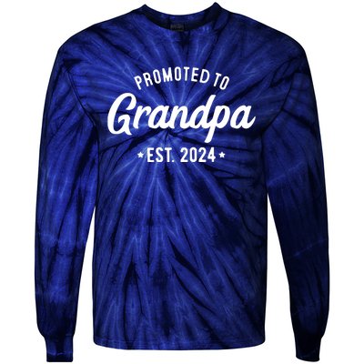 Promoted To Grandpa 2024 Soon To Be Grandfather New Grandpa Tie-Dye Long Sleeve Shirt