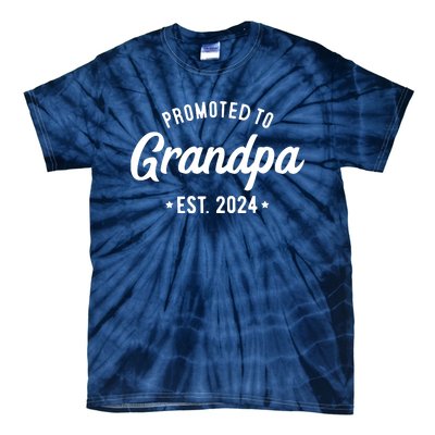 Promoted To Grandpa 2024 Soon To Be Grandfather New Grandpa Tie-Dye T-Shirt