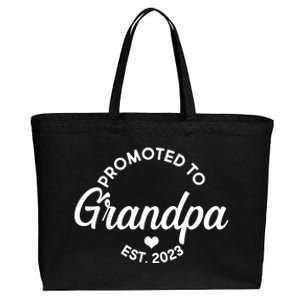 Promoted To Grandpa Est 2024 Cotton Canvas Jumbo Tote