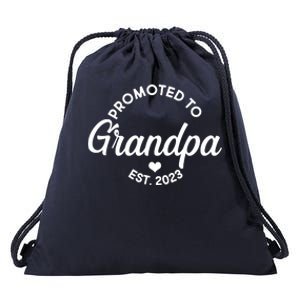 Promoted To Grandpa Est 2024 Drawstring Bag