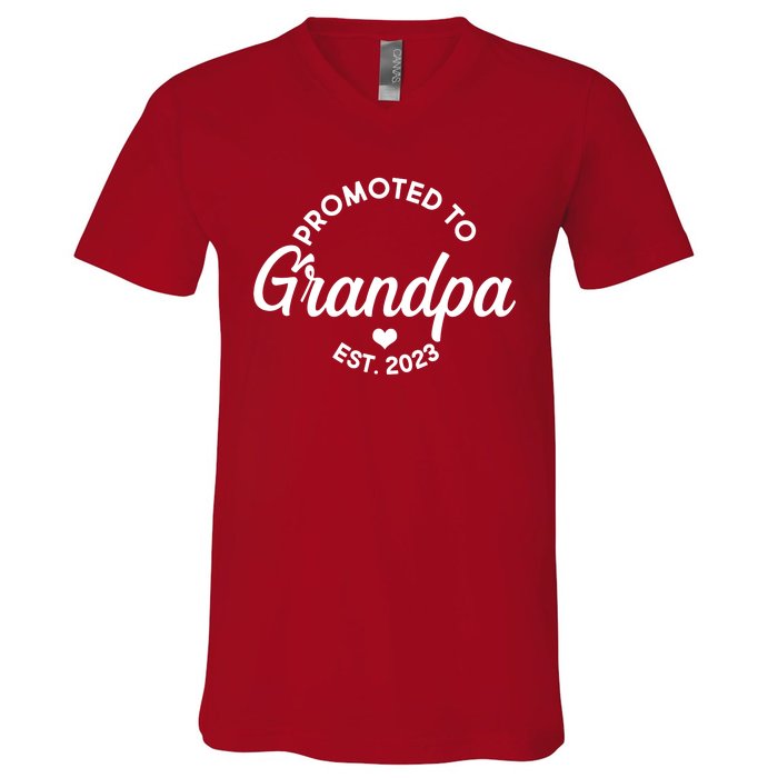 Promoted To Grandpa Est 2024 V-Neck T-Shirt