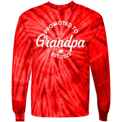 Promoted To Grandpa Est 2024 Tie-Dye Long Sleeve Shirt