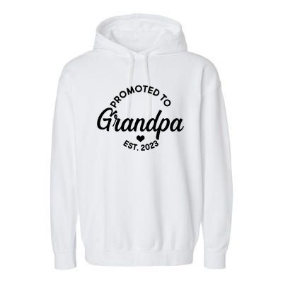 Promoted To Grandpa Est 2024 Garment-Dyed Fleece Hoodie