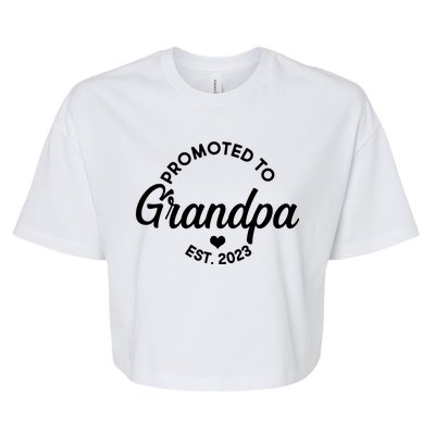 Promoted To Grandpa Est 2024 Bella+Canvas Jersey Crop Tee