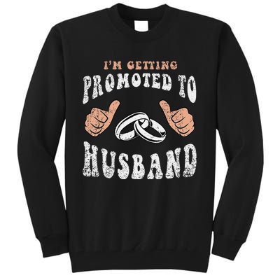 Promoted To Husband Wedding Groom Fiance Engaged Couple Tall Sweatshirt