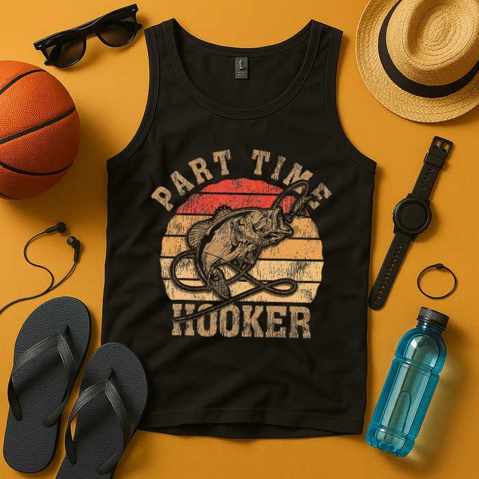 Part Time Hooker Funny Fishermen Sarcastic Joke For Dad Tank Top