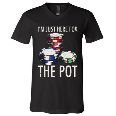Poker Texas HoldEm Gambling Pot Cards Player Gift V-Neck T-Shirt