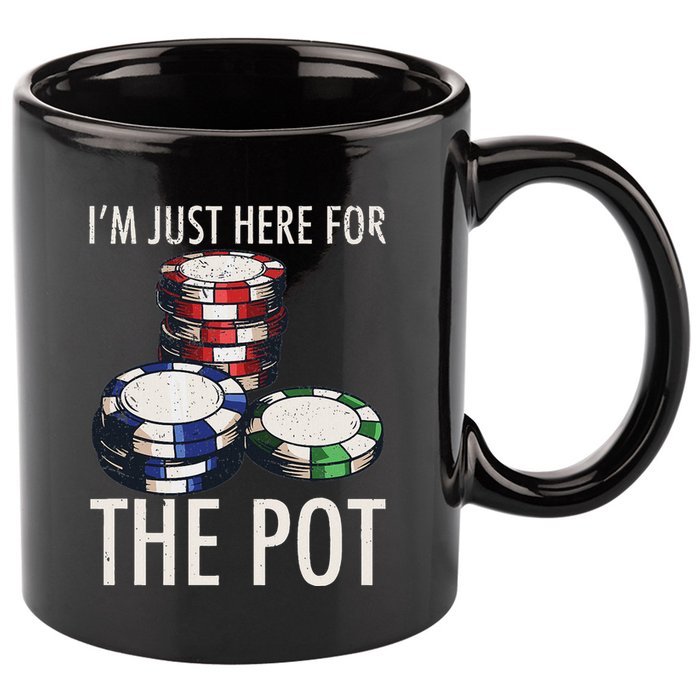 Poker Texas HoldEm Gambling Pot Cards Player Gift 11oz C Handle Ceramic Mug