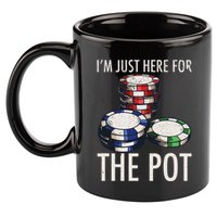 Poker Texas HoldEm Gambling Pot Cards Player Gift 11oz C Handle Ceramic Mug