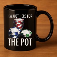 Poker Texas HoldEm Gambling Pot Cards Player Gift 11oz C Handle Ceramic Mug