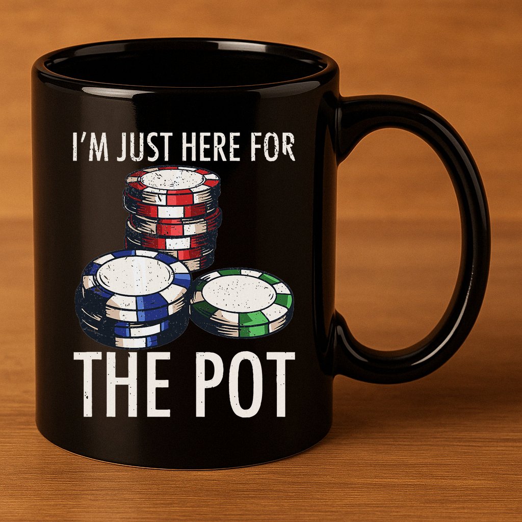 Poker Texas HoldEm Gambling Pot Cards Player Gift 11oz C Handle Ceramic Mug