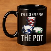 Poker Texas HoldEm Gambling Pot Cards Player Gift 11oz C Handle Ceramic Mug