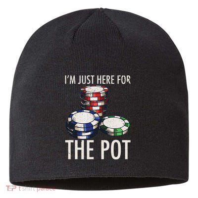 Poker Texas HoldEm Gambling Pot Cards Player Gift Sustainable Beanie