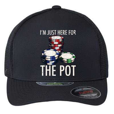 Poker Texas Holdem Gambling Pot Cards Player Flexfit Unipanel Trucker Cap