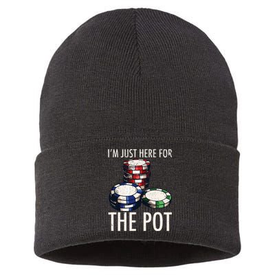 Poker Texas Holdem Gambling Pot Cards Player Sustainable Knit Beanie