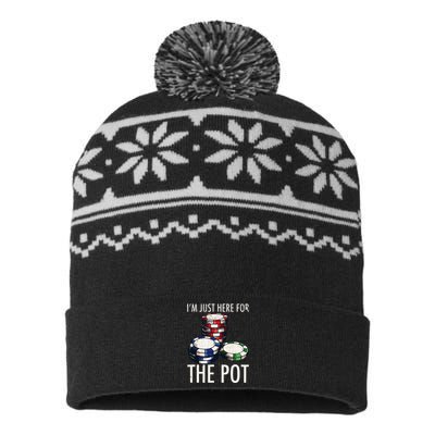 Poker Texas Holdem Gambling Pot Cards Player USA-Made Snowflake Beanie