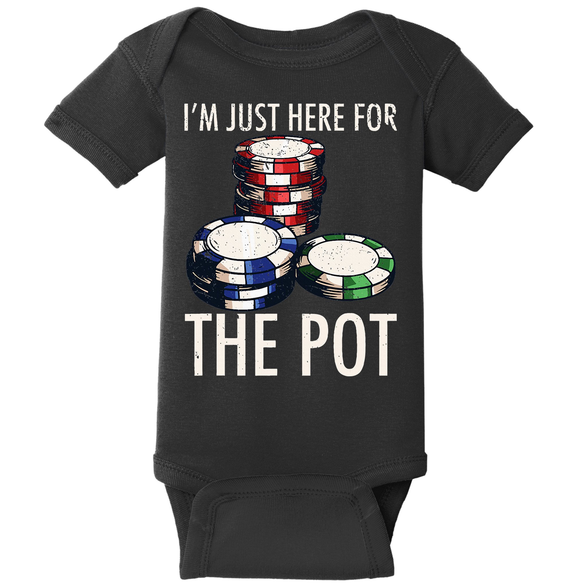 Poker Texas Holdem Gambling Pot Cards Player Baby Bodysuit
